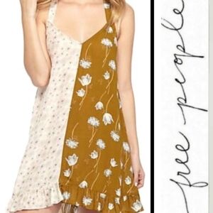 FREE PEOPLE intimately back to back xs slip dress boho floral mixed print